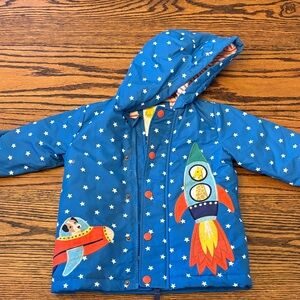 Baby Boden Blue Rocket and Stars Puffer Jacket